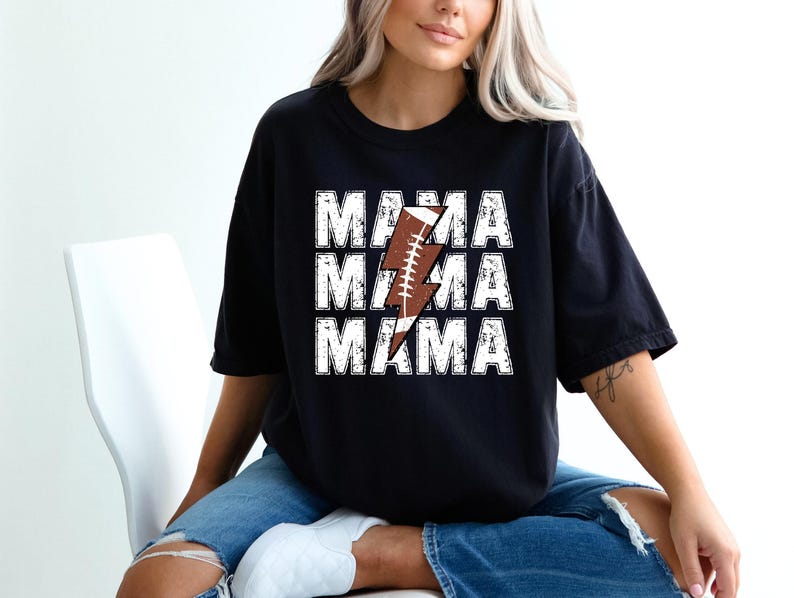 Comfort Colors® Football Mama Shirt, Game days shirt, Custom Football Mom Shirt, Football Mom Tee, Game Day Shirt Football Season, Sport Mom image 5