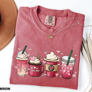 Comfort Colors® Valentines Day Coffee Lover Shirt, Coffee Valentine Shirt, Coffee Shirt, Cute Iced Coffee Latte Shirt, Valentine's Day Shirt image 6
