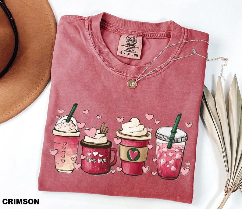 Comfort Colors® Valentines Day Coffee Lover Shirt, Coffee Valentine Shirt, Coffee Shirt, Cute Iced Coffee Latte Shirt, Valentine's Day Shirt image 6