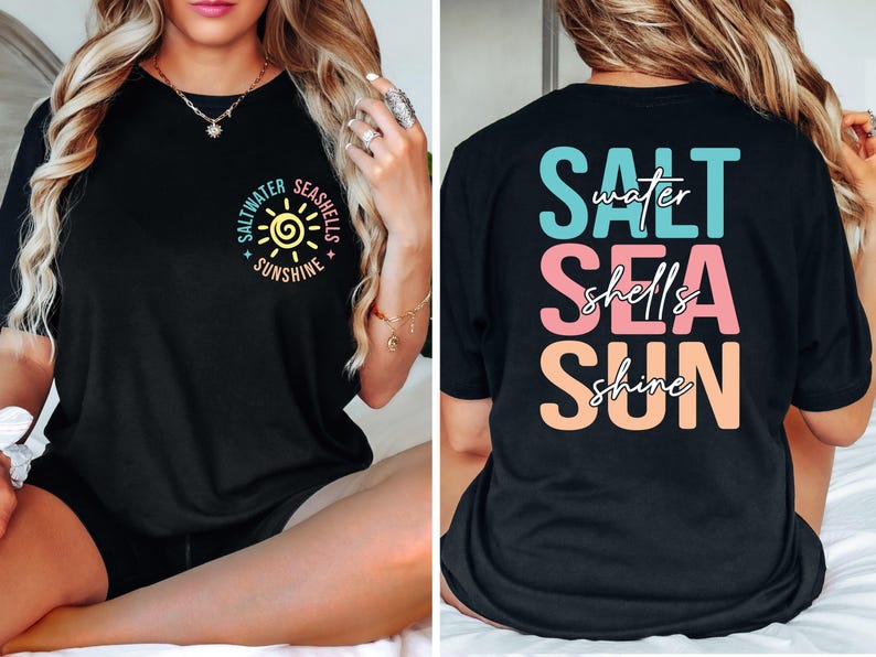 Comfort Colors® Salt Sea Sun Shirt, Trendy Summer Shirt, Beach Shirt, Retro Summer Shirt, Summer Vacation Shirt, Beach Vibes, Summer Gift imagem 3