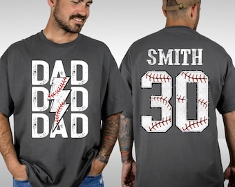 Comfort Colors® Dad Baseball Shirt, Fathers Day gift, Personalized Basball Dad Shirt, Custom Baseball Dad Team Shirt, Baseball Dad Gift