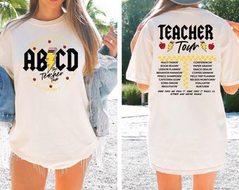 Comfort Colors® The back to school Teacher Tour Shirt, ABCD Teacher Shirt, First Day of School Teacher Shirt, Gift Teacher Team Shirts