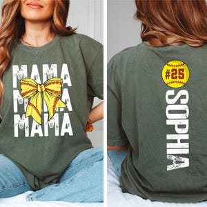 Comfort Colors® Softball Mama Shirt, Softball Shirt, Softball Team, Mother's day shirt, Women's softball shirt, Personalized Softball Gifts image 6