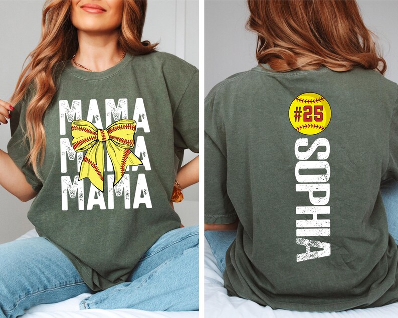 Comfort Colors® Softball Mama Shirt, Softball Shirt, Softball Team, Mother's day shirt, Women's softball shirt, Personalized Softball Gifts image 6