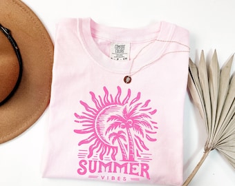 Comfort Colors® Summer Vibes Shirt, Trendy Summer Shirt, Beach Shirt, Retro Summer Shirt, Summer Vacation Shirt, Beach Vibes, Summer Gift