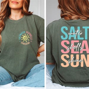 Comfort Colors® Salt Sea Sun Shirt, Trendy Summer Shirt, Beach Shirt, Retro Summer Shirt, Summer Vacation Shirt, Beach Vibes, Summer Gift imagem 4