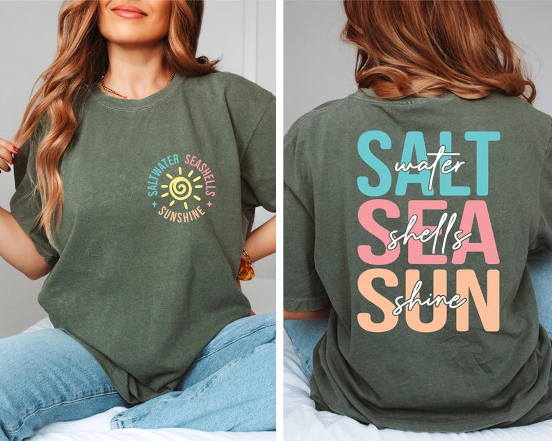 Comfort Colors® Salt Sea Sun Shirt, Trendy Summer Shirt, Beach Shirt, Retro Summer Shirt, Summer Vacation Shirt, Beach Vibes, Summer Gift imagem 4