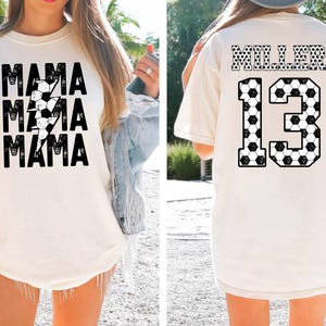Camiseta de mamá futbolera Comfort Colors®, camiseta personalizada para mamá futbolera, camiseta para mamá del día del partido de fútbol, camiseta para el día de la madre, camiseta para fanática del fútbol, mamá deportiva