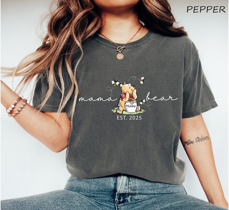 Comfort Colors® Mama Bear Shirt, Mama Shirt, Mothers Day gift, New Mama gift, Funny Mom gift, Baby shower gift, Pregnancy Announcement Shirt image 2