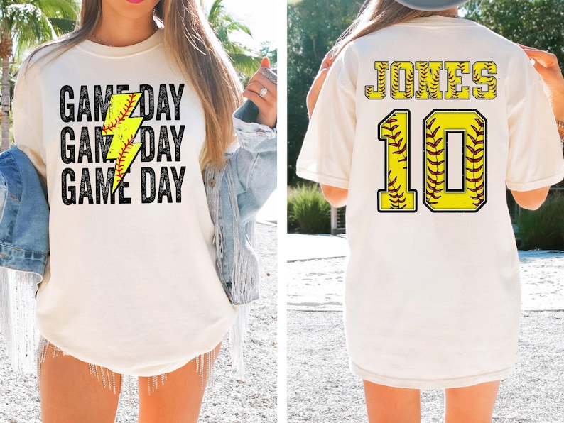 Comfort Colors® Softball Mama Shirt, Softball Shirt, Softball Team, Mother's day shirt, Women's softball shirt, Personalized Softball Gifts image 2