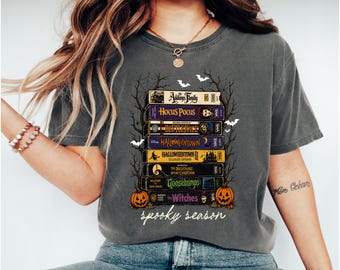 Comfort Colors® Vintage Halloween VHS Shirt, Retro Spooky Season Tee, Funny Halloween Movies T-shirt, Horror Scary Movie Outfit