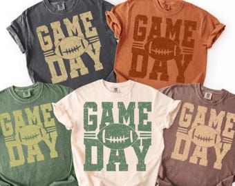 Comfort Colors® Retro Football Game Day Shirt, Fall Football Shirt, Football Fan Shirt, Football Mom Gift, Football Touchdown Sweatshirt