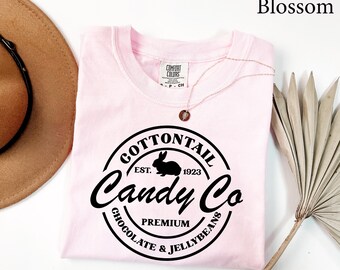 Camiseta Comfort Colors® Easter Cottontail Candy Co, Camiseta de conejito de Pascua, Camiseta de Pascua para mujer, Camiseta a juego de Pascua, Camiseta de regalo para el equipo de Pascua