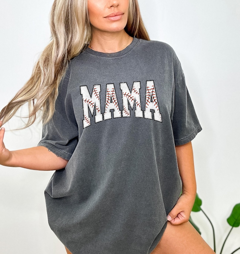 Comfort Colors® Baseball Mama Shirt, Mothers day Gift For Baseball Mom, Gift For Baseball Lover Mom Shirt, Mothers Day Shirt,Baseball Season image 4