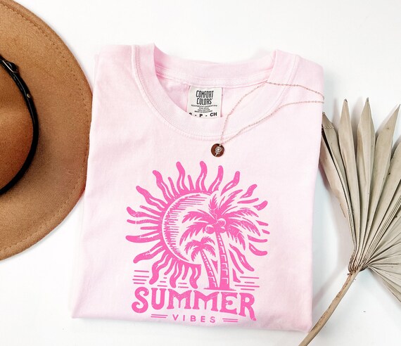 Comfort Colors® Summer Vibes Shirt, Trendy Summer Shirt, Beach Shirt, Retro Summer Shirt, Summer Vacation Shirt, Beach Vibes, Summer Gift