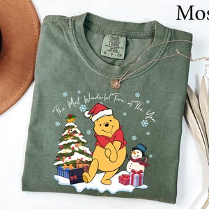 Comfort Colors® Pooh Christmas Shirt, Winnie-The-Pooh Christmas gift Shirt, The Most Wonderful Time Of The Year Pooh Shirt, Christmas Party