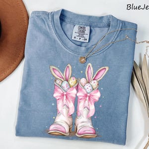 Comfort Colors® Howdy Easter Shirt, Funny Western Easter Shirt, Happy Easter Shirt, Cowgirls Easter Shirt, Cute Boots Easter Coquette Shirt image 6