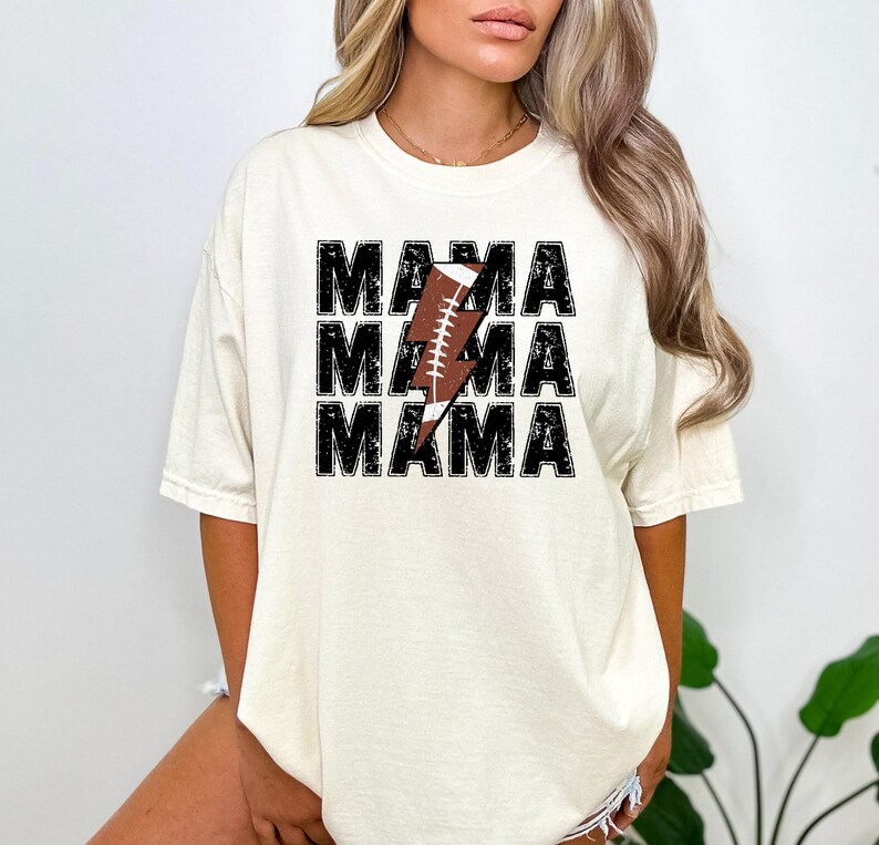 Comfort Colors® Football Mama Shirt, Game days shirt, Custom Football Mom Shirt, Football Mom Tee, Game Day Shirt Football Season, Sport Mom image 7