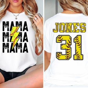 Comfort Colors® Softball Mama Shirt, Softball Shirt, Softball Team, Mother's day shirt, Women's softball shirt, Personalized Softball Gifts image 3