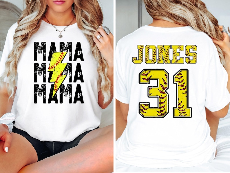 Comfort Colors® Softball Mama Shirt, Softball Shirt, Softball Team, Mother's day shirt, Women's softball shirt, Personalized Softball Gifts image 3