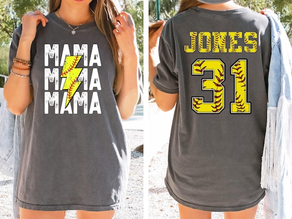 Comfort Colors® Softball Mama Shirt, Softball Shirt, Softball Team, Mother's day shirt, Women's softball shirt, Personalized Softball Gifts