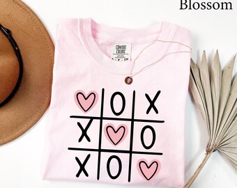 Comfort Colors®  Valentine XOXO Shirt, Valentine Love Shirt, Tic Tac Toe Love Shirt. Womens Valentines Shirt, Cute Valentine Heart Shirt