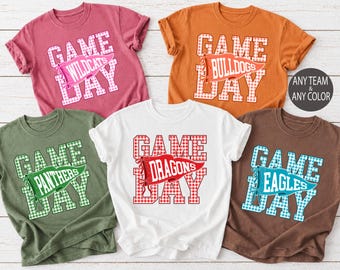 Comfort Colors® Custom School Mascot Shirt, School Spirit Shirt, Preppy Game Day Shirt, Back To School Tee, Mascot Pennant Flag Shirt