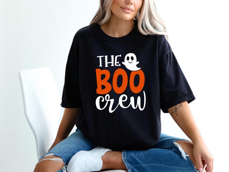 Comfort Colors® The Boo Crew Shirt, Ghost Boo Shirt, Halloween Family Matching, Family Halloween Shirts, Funny Halloween Crew, Spooky Shirt image 3