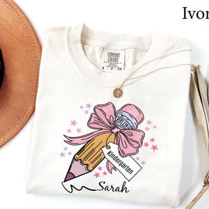 Comfort Colors® Back to School Shirts, Custom Teacher Name Shirt, Custom Kids School Shirt, Pencil Bow Custom Shirt, Teacher Team Shirt