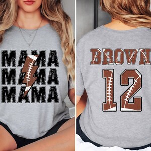 Comfort Colors® Football Mama Shirt, Game days shirt, Custom Football Mom Shirt, Football Mom Tee, Game Day Shirt Football Season, Sport Mom image 6