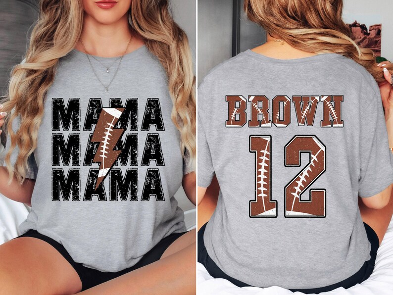 Comfort Colors® Football Mama Shirt, Game days shirt, Custom Football Mom Shirt, Football Mom Tee, Game Day Shirt Football Season, Sport Mom image 6