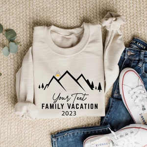 Personalized Family Vacation 2024 Sweatshirt, Custom Family Trip Long sleeve, Adventure shirt, mountain shirt, Holiday sweater, Hiking shirt