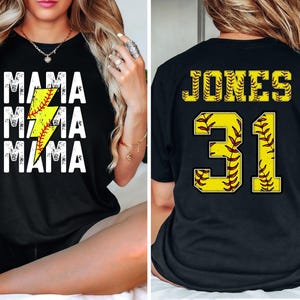 Comfort Colors® Softball Mama Shirt, Softball Shirt, Softball Team, Mother's day shirt, Women's softball shirt, Personalized Softball Gifts image 5