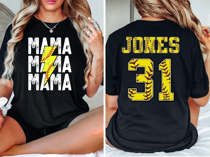 Comfort Colors® Softball Mama Shirt, Softball Shirt, Softball Team, Mother's day shirt, Women's softball shirt, Personalized Softball Gifts image 5