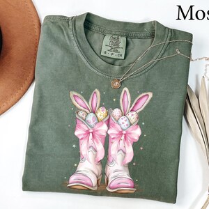 Comfort Colors® Howdy Easter Shirt, Funny Western Easter Shirt, Happy Easter Shirt, Cowgirls Easter Shirt, Cute Boots Easter Coquette Shirt image 3