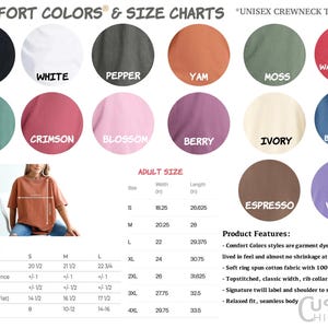 a women's shirt with different colors and sizes