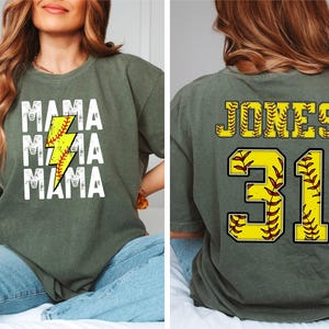 Comfort Colors® Softball Mama Shirt, Softball Shirt, Softball Team, Mother's day shirt, Women's softball shirt, Personalized Softball Gifts image 6