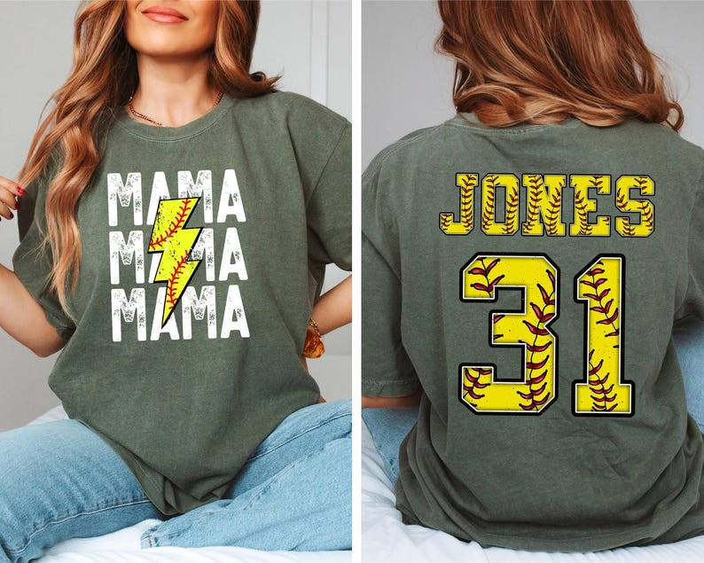 Comfort Colors® Softball Mama Shirt, Softball Shirt, Softball Team, Mother's day shirt, Women's softball shirt, Personalized Softball Gifts image 6