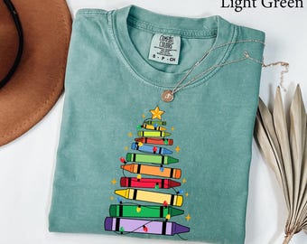 Comfort Colors® Christmas Teacher Shirt, Christmas Gift For Teacher, Teacher Christmas Tree Shirt, Teacher gift Shirt, Teacher Life Shirt