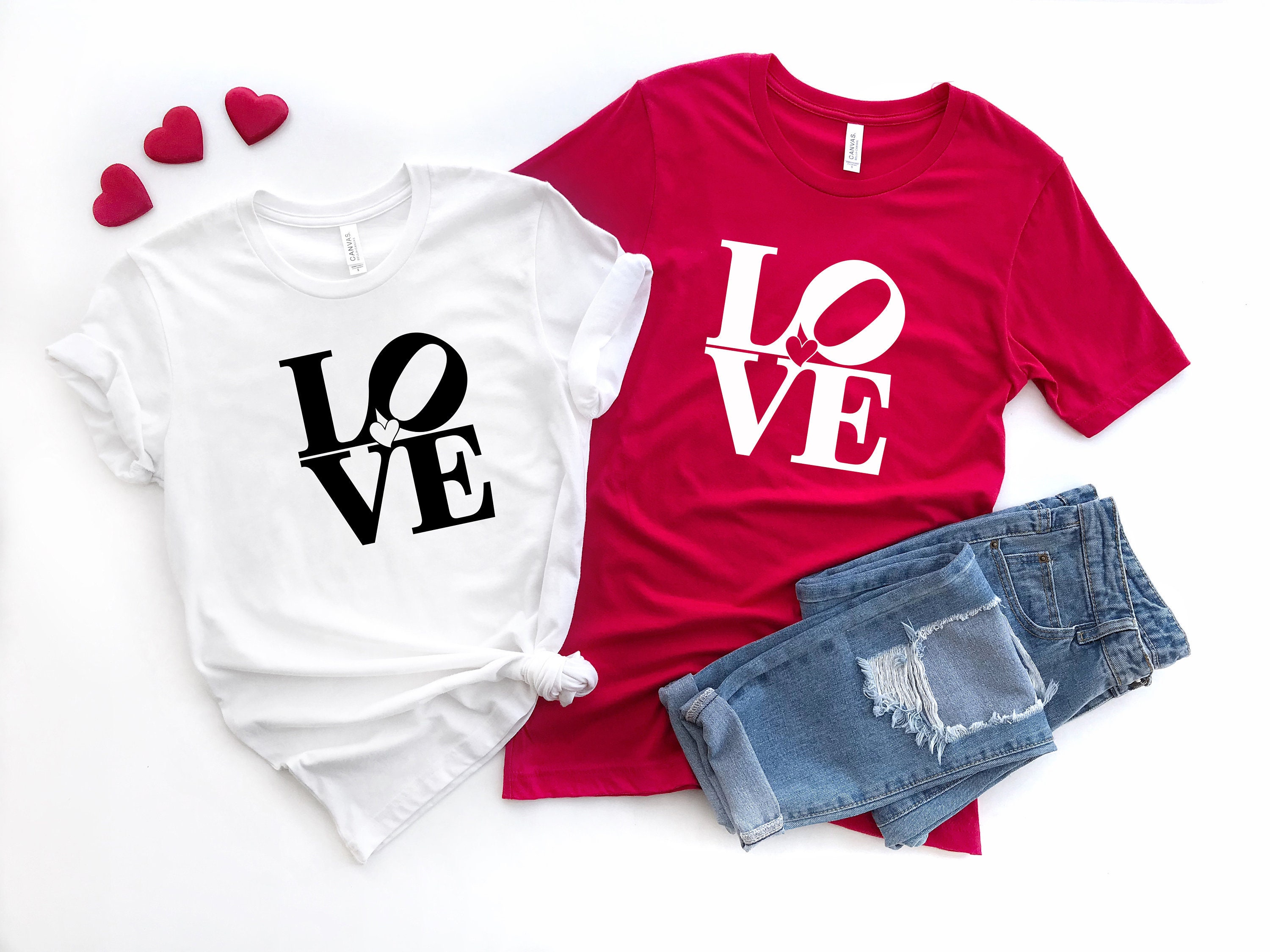 Love Shirt LOVE Heart Shirt Couple Love Tshirt Gift for Etsy