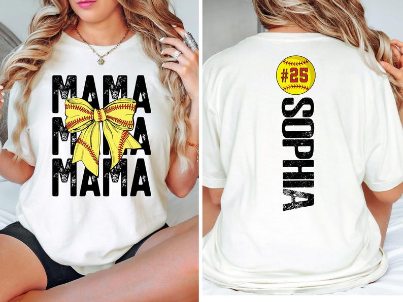 Comfort Colors® Softball Mama Shirt, Softball Shirt, Softball Team, Mother's day shirt, Women's softball shirt, Personalized Softball Gifts image 5