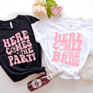 Retro Disco Bachelorette Party Shirts, Bridesmaid Group Shirt, Here Comes The Party Bride Tee, Wedding Party Group Shirt, Bride Party Shirt
