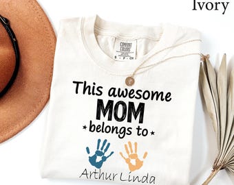 Comfort Colors® Custom Mama Kids Shirt, Mama Shirt, Mothers Day gift, New Mama gift, Funny Mom gift, Mama Gift Shirt, Kids Hand Print Shirt