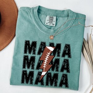 Comfort Colors® Football Mama Shirt, Game days shirt, Custom Football Mom Shirt, Football Mom Tee, Game Day Shirt Football Season, Sport Mom image 4