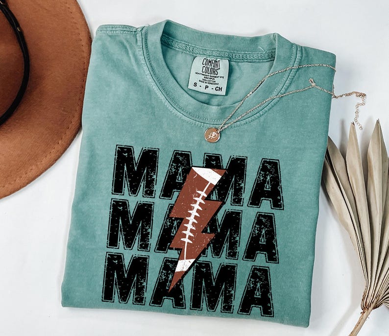 Comfort Colors® Football Mama Shirt, Game days shirt, Custom Football Mom Shirt, Football Mom Tee, Game Day Shirt Football Season, Sport Mom image 4