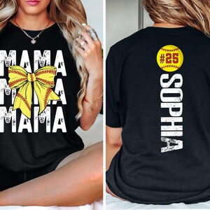 Comfort Colors® Softball Mama Shirt, Softball Shirt, Softball Team, Mother's day shirt, Women's softball shirt, Personalized Softball Gifts image 3