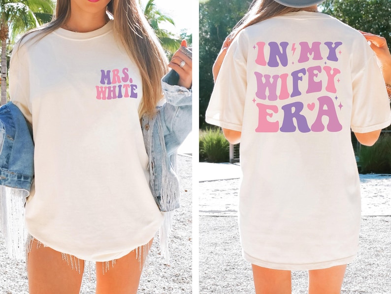 Comfort Colors® In My Wifey Era Shirt, Custom Wifey Shirt, Wedding Gifts, Engagement Gift, Bride Gifts, Bachelorette Shirt, Wife Shirt
