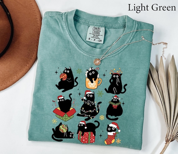 Comfort Colors® Christmas Cats Shirt, Funny Christmas Cats shirt, Cat Lover Gift, Womens Christmas shirt, Christmas gift for cat owners
