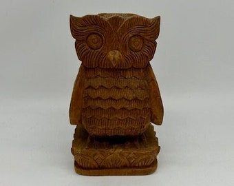 Vintage Owl Wood Carving