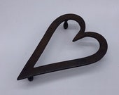 Antique Wrought and Cast Iron Heart Shaped Trivet